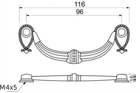 картинка Ручка меб. скоба мет. FLY 96 старое золото AKS от магазина SEFI