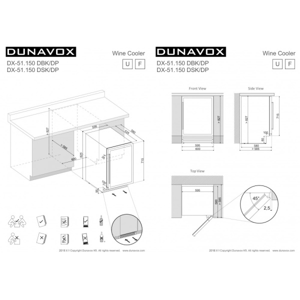 картинка Винный шкаф Dunavox DX-51.150DBK/DP от магазина SEFI
