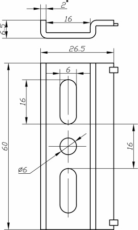 картинка Шина для навесов L=60мм (2,0мм) (уп/2шт) РБ от магазина SEFI