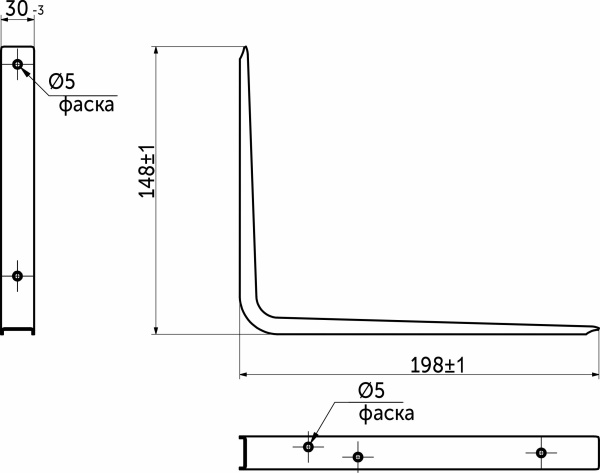 картинка Полкодержатель мет. CRAFT 150*200*1.5, черный AKS от магазина SEFI