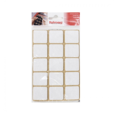 картинка Подкладка самоприлипающая фетровая 30х30мм (1лист-15шт) белая Folmag от магазина SEFI