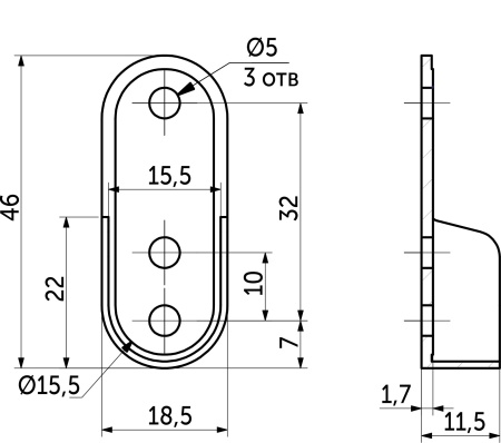 картинка Держатель трубы овальной (сталь), хром AKS от магазина SEFI