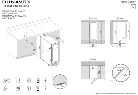 картинка Встраиваемый винный шкаф Dunavox DAUF-17.58DC от магазина SEFI