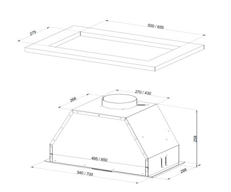 картинка Встраиваемая вытяжка KUPPERSBERG INTRO 60 X от магазина SEFI