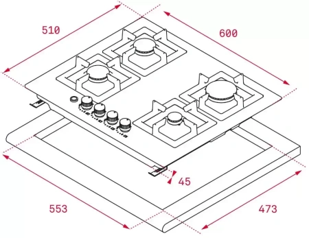 картинка Газовая варочная панель Teka EFX 60.1 4G AI AL DR CI NAT от магазина SEFI