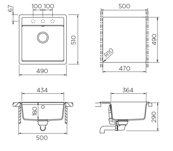 картинка Кухонная мойка SCHOCK VERO 50 CRISTADUR серебристый камень от магазина SEFI