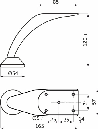 картинка Опора меб. мет. D-01 h120 хром AKS от магазина SEFI