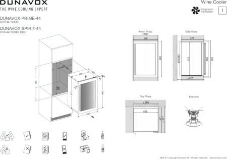 картинка Встраиваемый винный шкаф Dunavox DVS-44.120DC от магазина SEFI