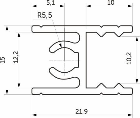 картинка Профиль алюминиевый SENATOR шампань горизонт верхн. L-6000 мм АЛЮТЕХ от магазина SEFI