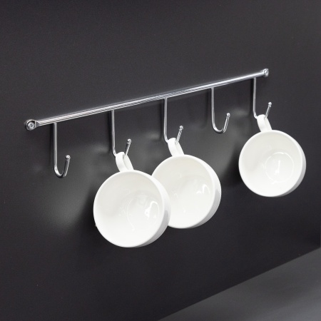 картинка Вешалка настенная на 5 крючков 400*60*40, хром AKS от магазина SEFI