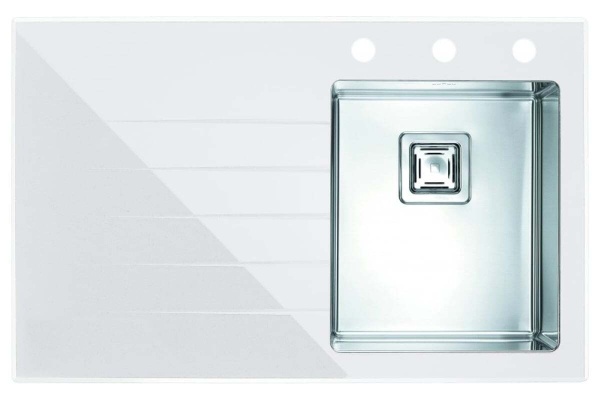 картинка Мойка Alveus CRYSTALIx 10 860x540 1x правая WHITE в компл с сифоном 1133398, доз.1129080 кол. 1119835 от магазина SEFI