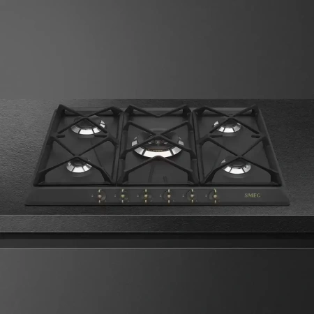 картинка Газовая варочная панель Smeg SRV876AOGH магазин SEFI являющийся официальным дистрибьютором в России  картинка Газовая варочная панель Smeg SRV876AOGH от магазина SEFI