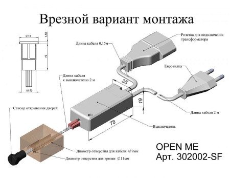 картинка Сенсорный выключатель OPEN ME с датчиком открывания двери от магазина SEFI