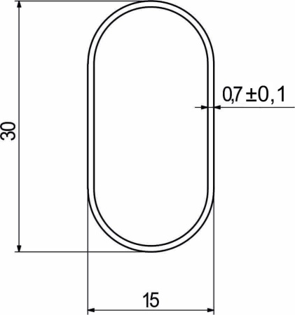 картинка Труба овальная L-3000 30*15 (0,9кг/0,7мм), белый AKS от магазина SEFI