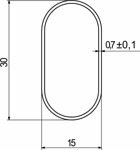 картинка Труба овальная L-3000 30*15 (0,9кг/0,7мм), белый AKS от магазина SEFI