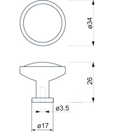 картинка Ручка меб. кнопка мет. OREO черный матовый+белый, AKS от магазина SEFI