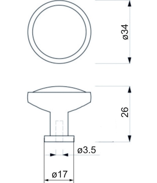 картинка Ручка меб. кнопка мет. OREO черный матовый+белый, AKS от магазина SEFI
