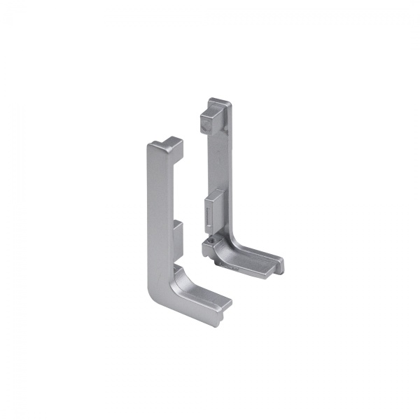 картинка Комплект заглушек металлич. к профилю Gola, L-образных (левая+правая) серебро 3 AKS от магазина SEFI