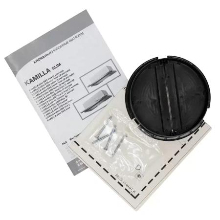 картинка Встраиваемая вытяжка KRONA Kamilla slim 600 black/inox (1 мотор) от магазина SEFI