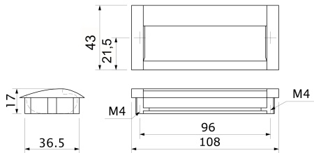 картинка Ручка меб. врезная алюм. WPY 326 96 алюминий/хром AKS от магазина SEFI