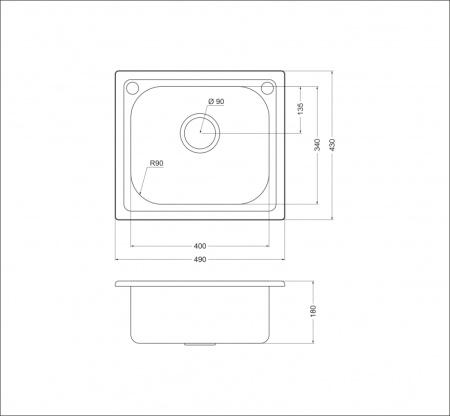 картинка Мойка Oulin 203, поверхность сатин от магазина SEFI