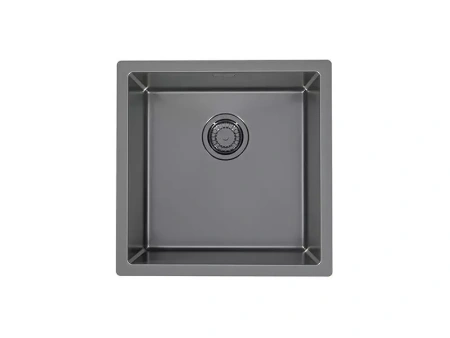 картинка Мойка Alveus QUADRIX 30 MONARCH ANTHRACITE 450X450X200 в компл. с выпуском без сифона от магазина SEFI
