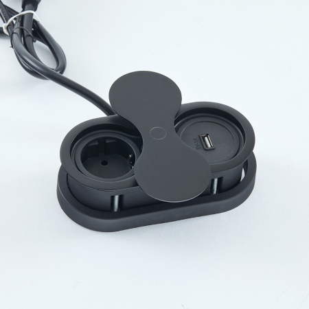 картинка Розетка Eight USB врезная в столешницу, цвет - черный магазин SEFI являющийся официальным дистрибьютором в России  картинка Розетка Eight USB врезная в столешницу, цвет - черный от магазина SEFI