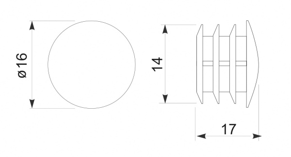 картинка Заглушка трубы d16 (307А) полукруглая, хром AKS от магазина SEFI