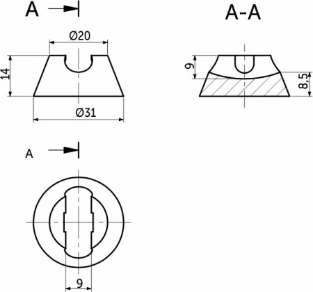 картинка Подпятник FLASH, черный AKS от магазина SEFI