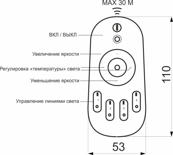 картинка Пульт дистанционного управления светодиодной лентой, для контроллера Bicolor, AKS магазин SEFI являющийся официальным дистрибьютором в России  картинка Пульт дистанционного управления светодиодной лентой, для контроллера Bicolor, AKS от магазина SEFI