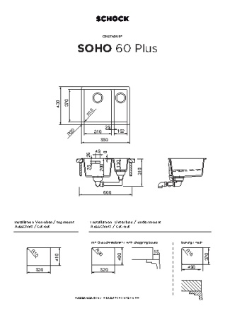 картинка Кухонная мойка SCHOCK SOHO 60 PLUS CRISTADUR магма от магазина SEFI