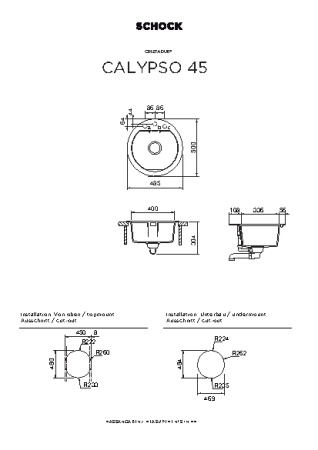 картинка Кухонная мойка SCHOCK CALYPSO 45 CRISTADUR пуро от магазина SEFI