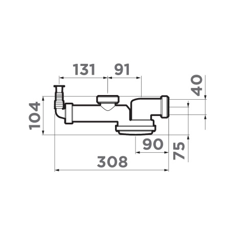 картинка Сверхплоский сифон S-01 от магазина SEFI
