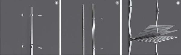 картинка Интерьерные стеллажные Система SKYLINE Вертикальная стойка, 6 пазов, 1600мм, нержавеющая сталь от магазина SEFI