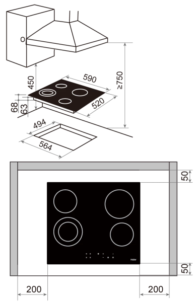 картинка Электрическая варочная панель HAIER HHX-C64DVB от магазина SEFI