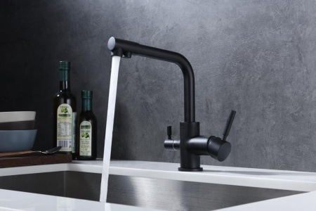 картинка Смеситель для кухни с подключением к фильтру, EMAR ЕС-3003, цвет Black от магазина SEFI