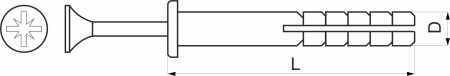 картинка Дюбель-гвоздь быстрого монтажа 6*40 (нахлест) (уп/200шт) РБ от магазина SEFI