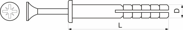 картинка Дюбель-гвоздь быстрого монтажа 6*40 (нахлест) (уп/200шт) РБ от магазина SEFI