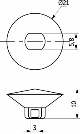 картинка Пуговица мебельная 20мм пластик литое крепление AKS магазин SEFI являющийся официальным дистрибьютором в России  картинка Пуговица мебельная 20мм пластик литое крепление AKS от магазина SEFI