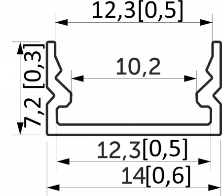 картинка Профиль алюминиевый накладной SIRIUS-1407S с экраном, цвет черный, 3м, AKS от магазина SEFI