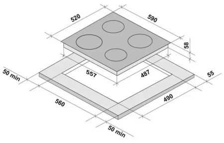 картинка Индукционная варочная панель KRONA REMO 60 BL от магазина SEFI