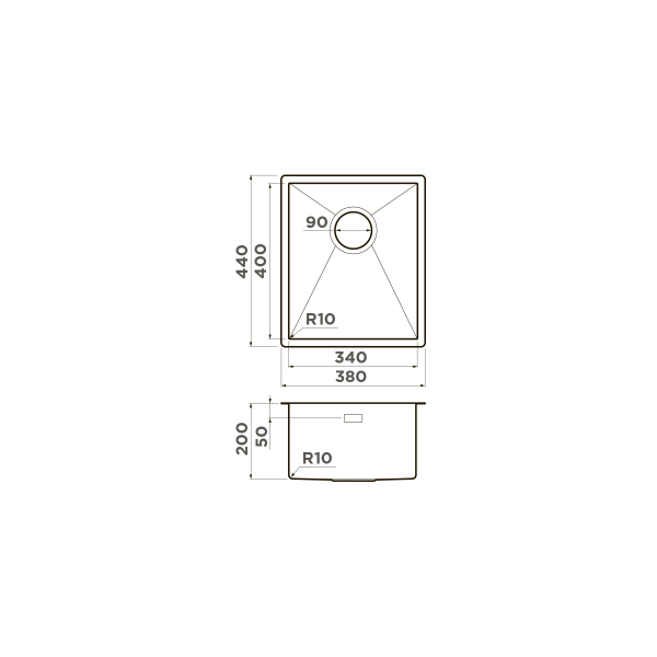 картинка Omoikiri Taki 38-U/IF-GM нерж. сталь/вороненая сталь от магазина SEFI