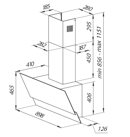 картинка Наклонная вытяжка KUPPERSBERG F 930 W от магазина SEFI