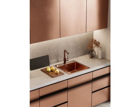 картинка Мойка PURE MONARCH 30 COPPER-90 FS 515X525 в компл. с выпуском без сифона, от магазина SEFI