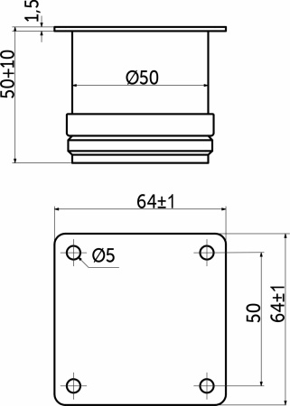 картинка Опора меб. мет. d50 h50 с регул. белый AKS от магазина SEFI