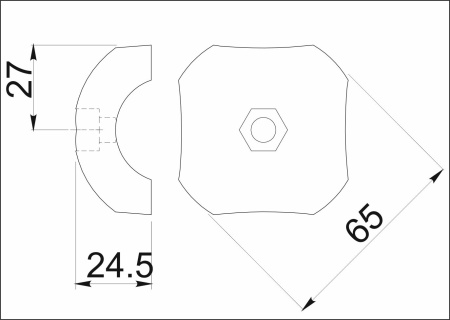 картинка Соединитель 2-х труб d25 (503) шарообразный параллельный, хром AKS от магазина SEFI