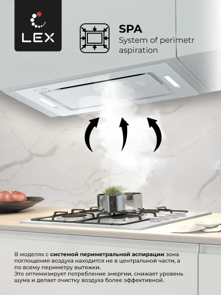 картинка Встраиваемая вытяжка LEX GS BLOC GS 600 White от магазина SEFI