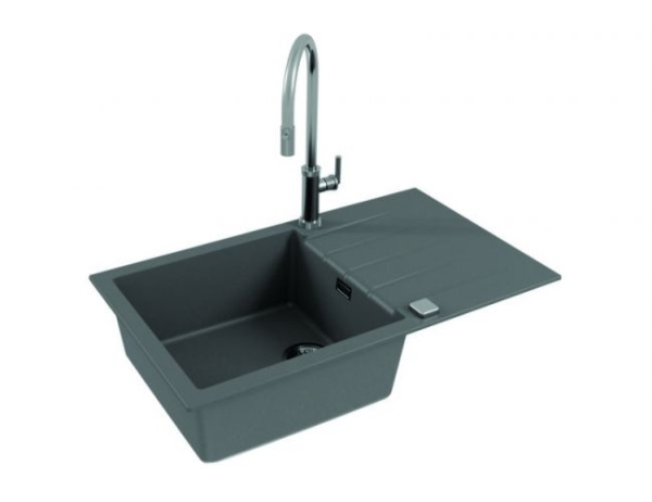 картинка Мойка ALVEUS GRANITAL CADIT 40 CONCRETE - G81 860 X 500 1X в комплекте с сифоном 1132823, от магазина SEFI