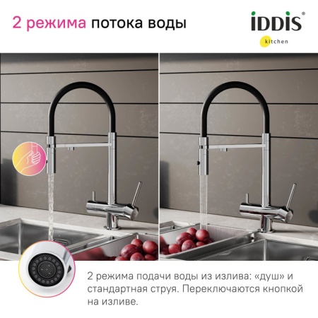 картинка Смеситель для кухни с фильтром и гибким изливом, хром, Ace, IDDIS, ACESBFFi05 от магазина SEFI