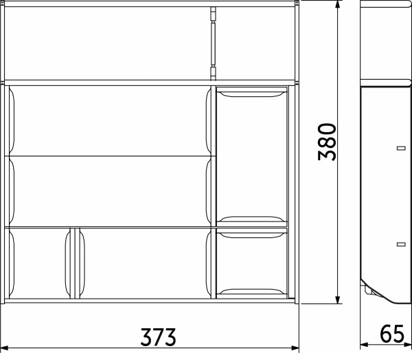 картинка Вкладыш 40/400 шуфлядный металлический Organizer нержавеющая сталь (373*380*65) AKS от магазина SEFI